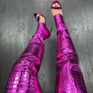 I Am Jenniferle METALLIC SANDAL BOOT PURPLE